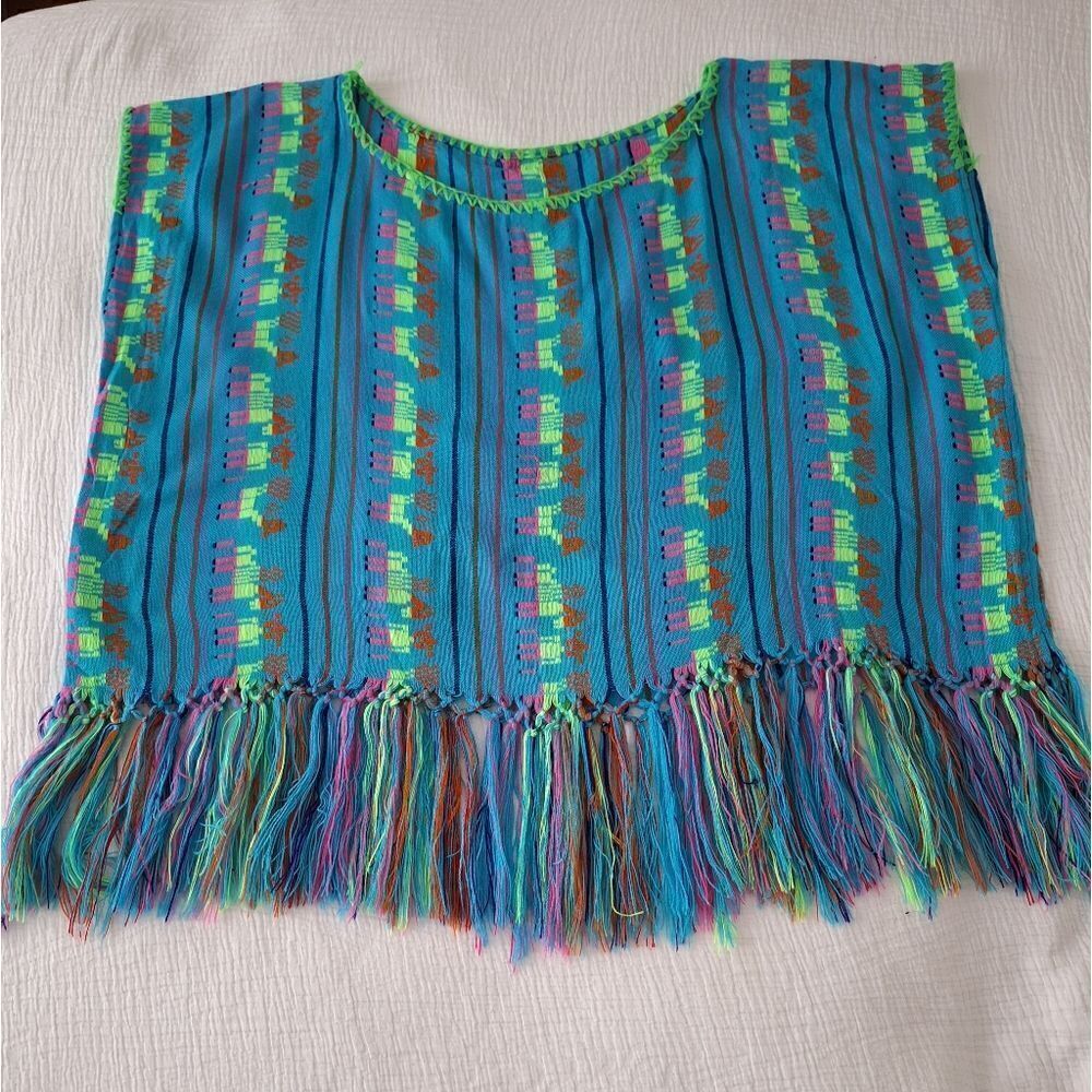 L BOHO tribal poncho animal design